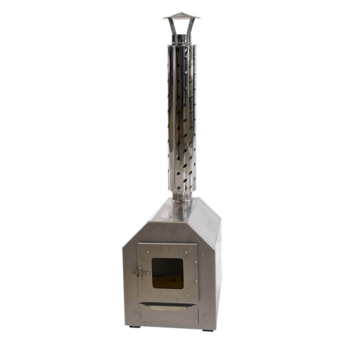 Big external stainless steel wood fired heater