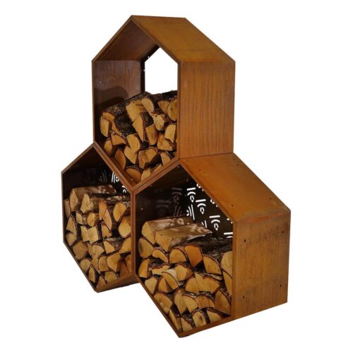 Honeycomb design outside firewood