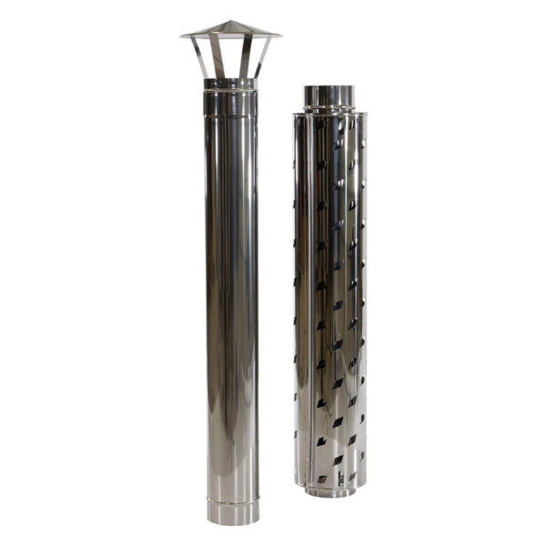 Chimney with protection for hot tub heater
