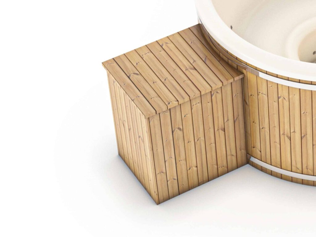 Filtration system cover box for hot tub