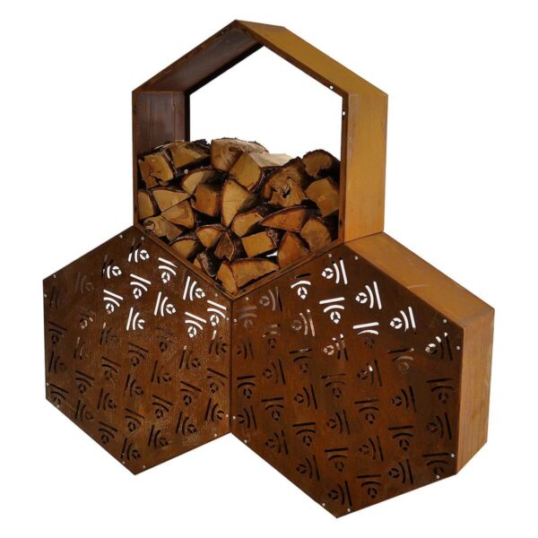 Honeycomb design firewood storage