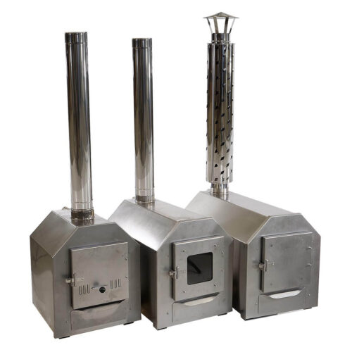 Wood fired stainless steel heaters for hot tubs