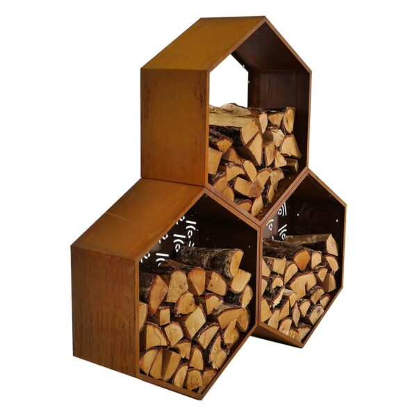 Honeycomb firewood storage stockage