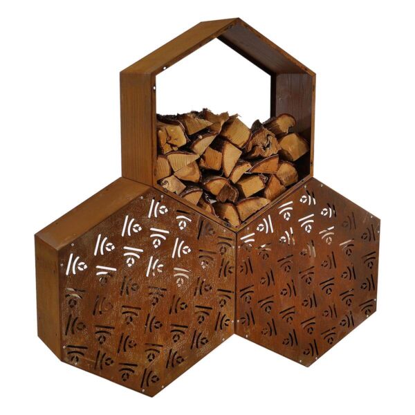 Firewood honeycomb design from back