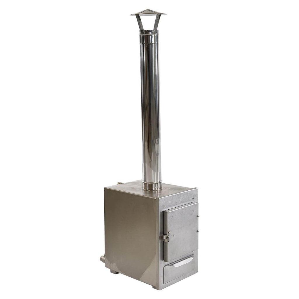 External wood-burning stainless steel stove of hot tub 50 cm