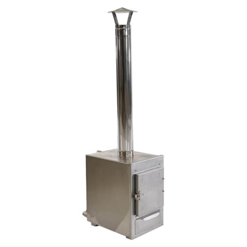 External wood-burning stainless steel stove of hot tub 50 cm