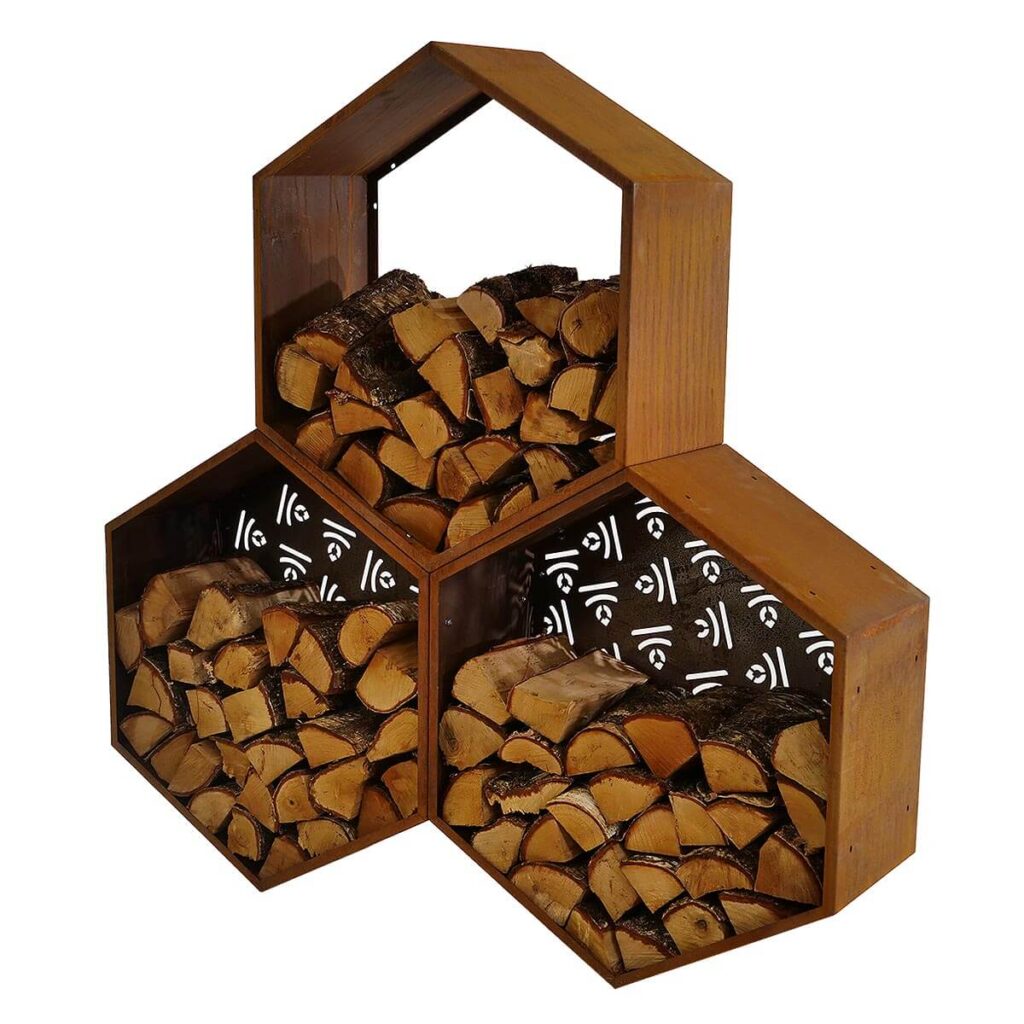 Triple customisable firewood storage
