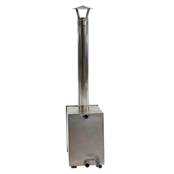 Wood burning stainless steel stove of hot tub