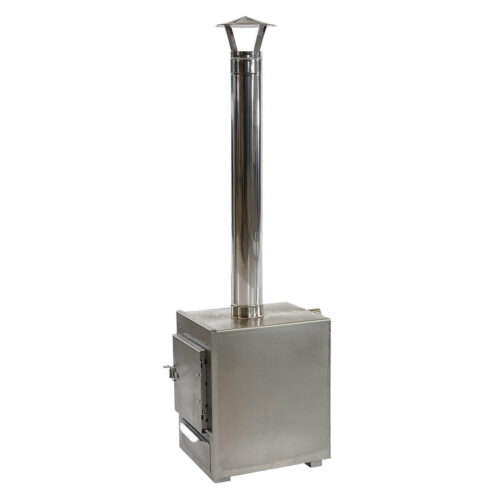 Wood fired stainless steel heater for small hot tub