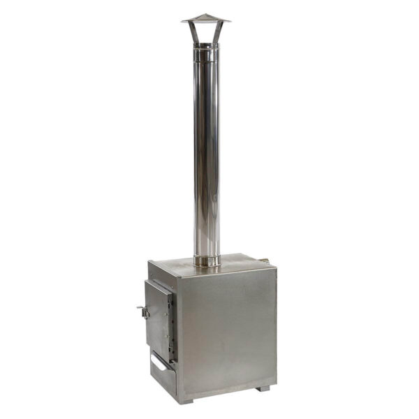 Wood fired stainless steel heater for small hot tub