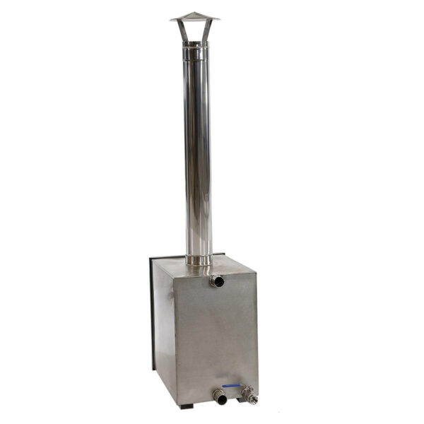 Wood fired stainless steel stove for small hot tub