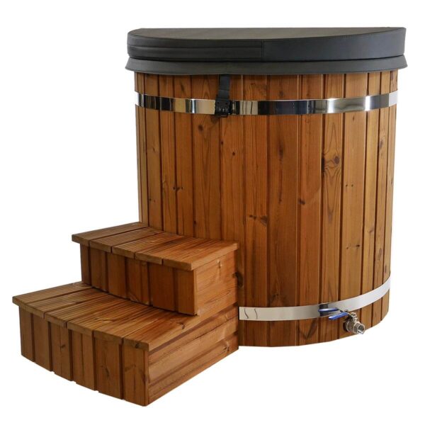 Stainless steel cold tub with termo wood and insulated cover