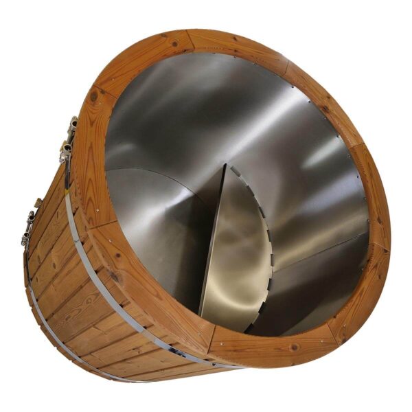 Cold tub from termo wood with chiller connections
