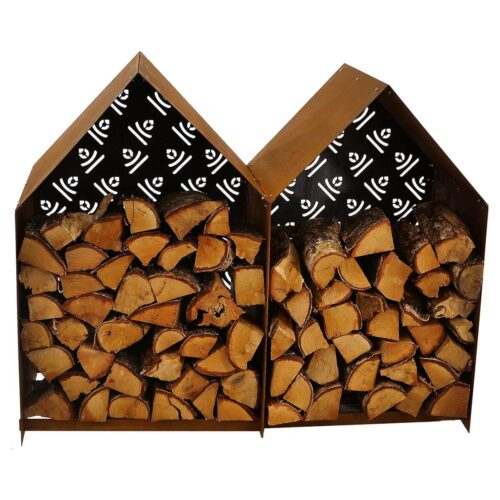 House type double firewood storage