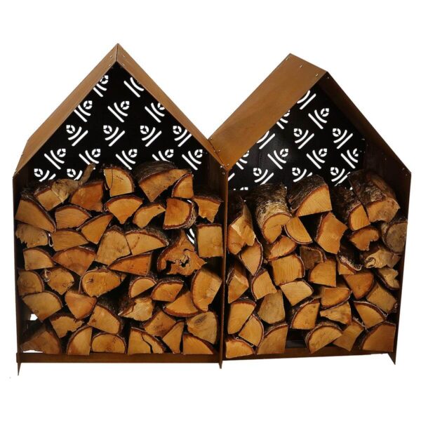 House type double firewood storage