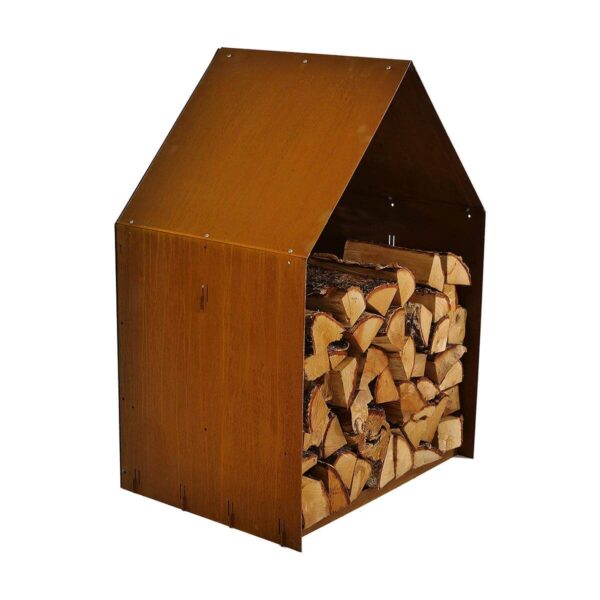 House type firewood storage from front side