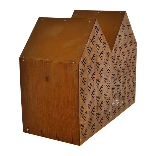 Double house type firewood storage from back