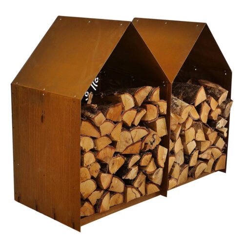 Double house type firewood storage