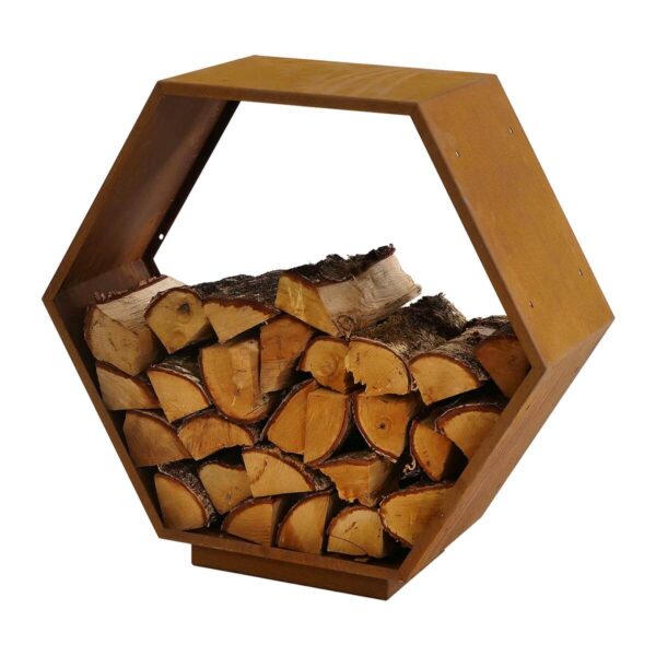 Firewood storage from corten