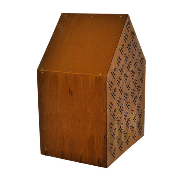 House type firewood storage from back