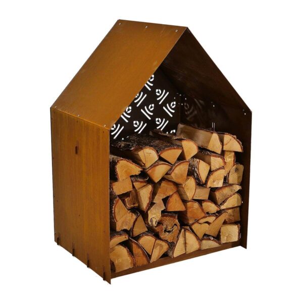 House type firewood storage from front