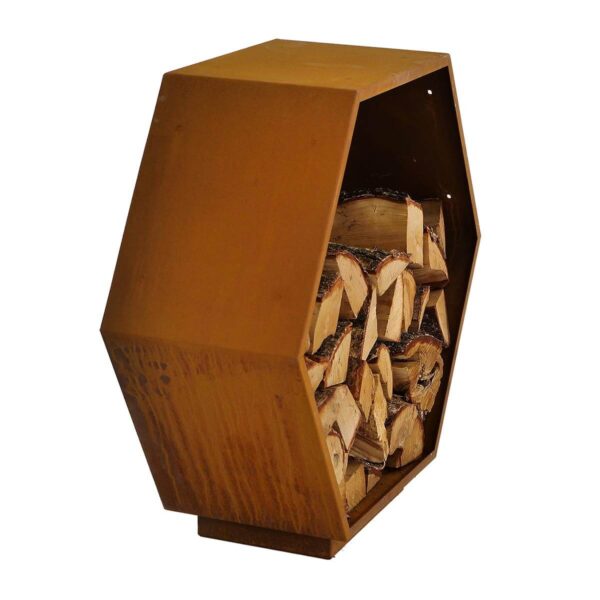 Wood storage honeycom b from side