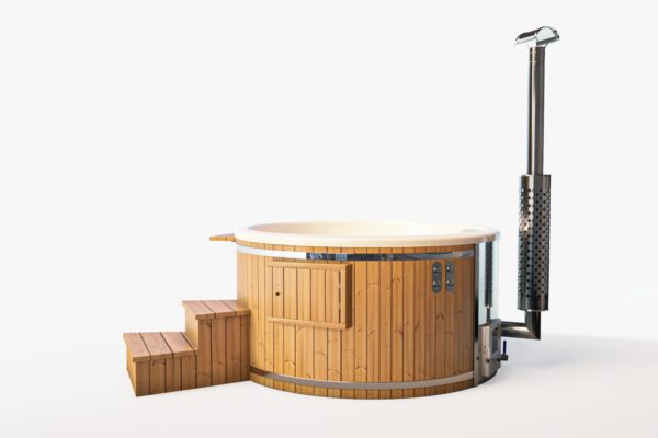Smart wood pellet fired hot tub