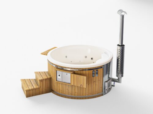 Smart wood pellet-fired hot tub mobile control
