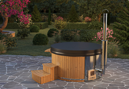Hot tub in garden
